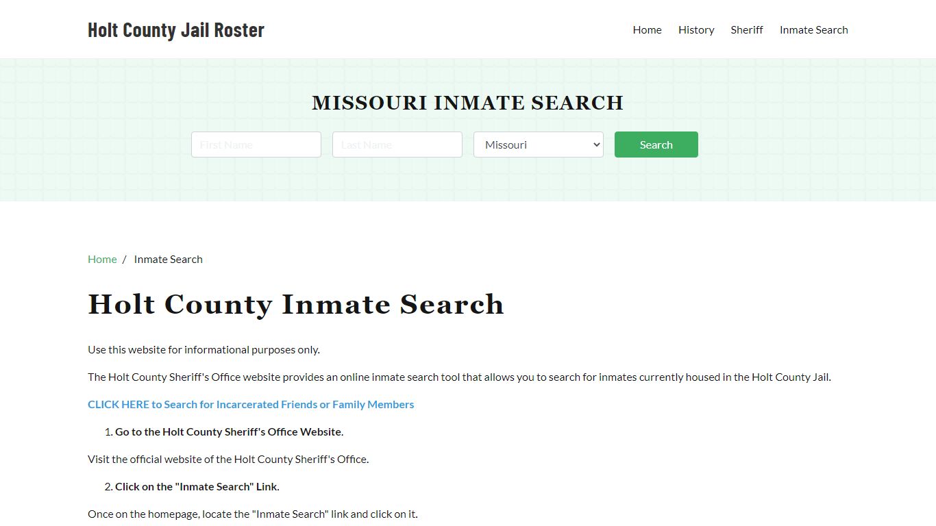 Holt County, MO Detainee Lookup